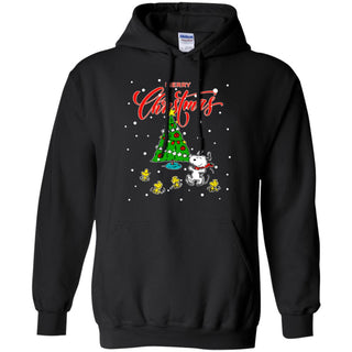 Peanuts-snoopy Christmas Tree Men Pullover Hoodie
