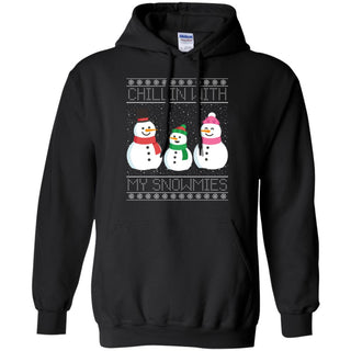 Chillin With My Snowmies Snowman Christmas Men Pullover Hoodie
