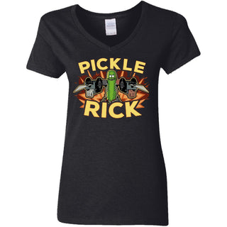 Rick And Morty Pickle Rick Women V-Neck T-Shirt