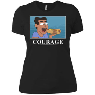 Rick And Morty Courage Is Eating A Hot Dog Women T-Shirt