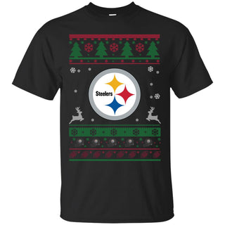 Pittsburgh Steelers Logo Football Teams Ugly Christmas Sweater Men T-Shirt