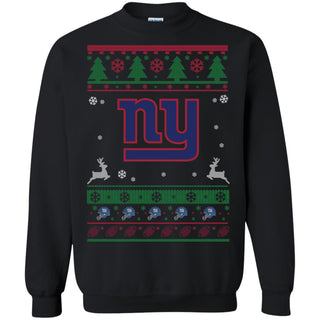 New York Giants Logo Football Teams Ugly Christmas Sweater Unisex Crewneck Pullover Sweatshirt