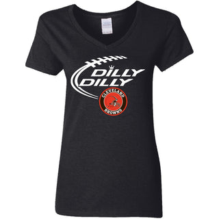 Dilly Dilly Cleverlan Browns Nfl Football Women V-Neck T-Shirt