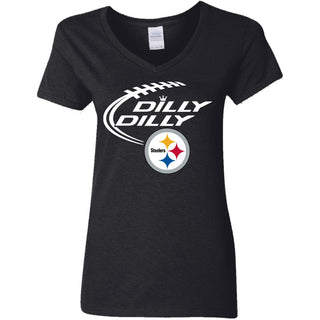 Dilly Dilly Pittsburgh Steelers Logo Nfl Football Women V-Neck T-Shirt