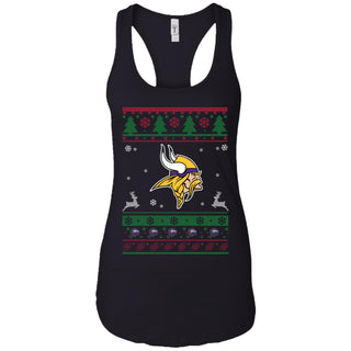 Minnesota Vikings Logo Football Teams Ugly Christmas Sweater Women Tank