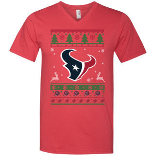 Houston Texans Logo Football Teams Ugly Christmas Sweater Men V-Neck T-Shirt