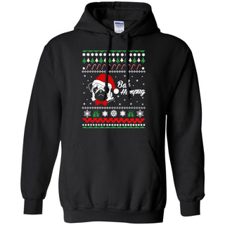 Bah Hum Pug Dog Christmas Men Pullover Hoodie