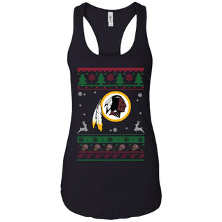 Washington Redskins Logo Football Teams Ugly Christmas Sweater Women Tank