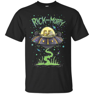 Rick And Morty Spaceship Illustration Men T-Shirt
