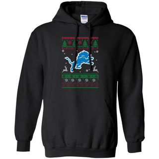 Detroit Lions Logo Football Teams Ugly Christmas Sweater Men Pullover Hoodie