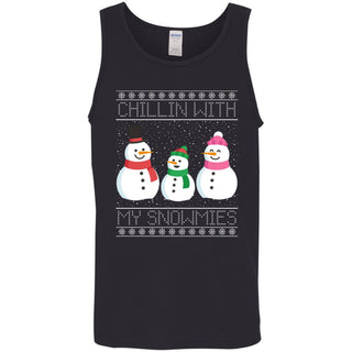 Chillin With My Snowmies Snowman Christmas Men Tank Top