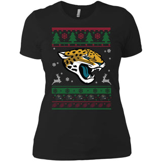 Jacksonville Jaguars Logo Football Teams Ugly Christmas Sweater Women T-Shirt