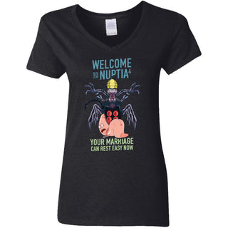Rick And Morty Welcome To Nuptia Women V-Neck T-Shirt