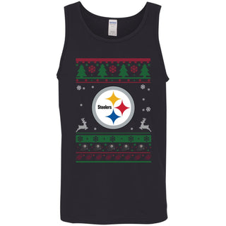 Pittsburgh Steelers Logo Football Teams Ugly Christmas Sweater Men Tank Top