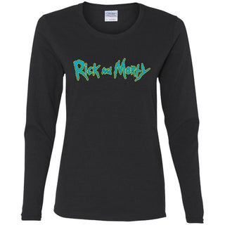 Rick And Morty Title Typography Women Long Sleeve Shirt