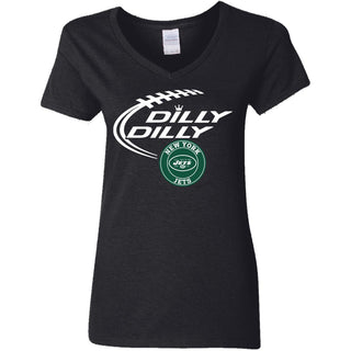 Dilly Dilly New York Jets Nfl Football Women V-Neck T-Shirt