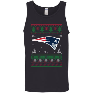 New England Patriots Logo Football Teams Ugly Christmas Sweater Men Tank Top