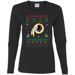 Washington Redskins Logo Football Teams Ugly Christmas Sweater Women Long Sleeve Shirt