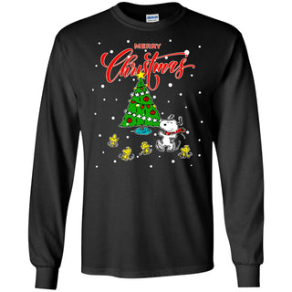 Peanuts-snoopy Christmas Tree Men Long SLeeve Shirt