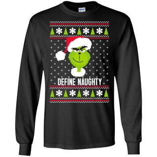 Dr. Seuss The Grinch Naughty Grinch Christmas Sweatshirt Men Long SLeeve Shirt