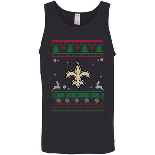 New Orleans Saints Logo Football Teams Ugly Christmas Sweater Men Tank Top