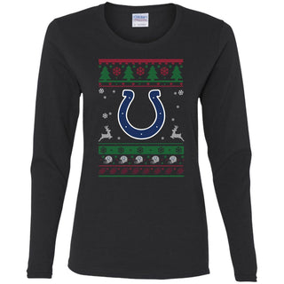 Indianapolis Colts Logo Football Teams Ugly Christmas Sweater Women Long Sleeve Shirt