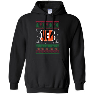 Cincinnati Bengals Logo Football Teams Ugly Christmas Sweater Men Pullover Hoodie