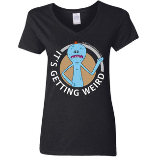 Rick And Morty Mr Meeseeks It's Getting Weird Mug Women V-Neck T-Shirt
