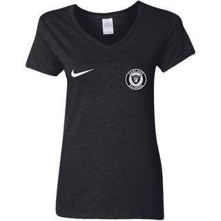 Nike Oakland Raiders Nfl Football Women V-Neck T-Shirt