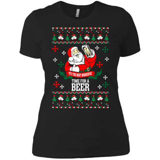 It's The Most Wonderful Time For A Beer Ugly Christmas Women T-Shirt