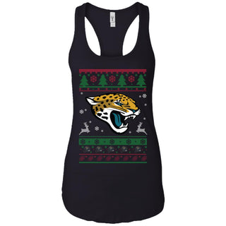 Jacksonville Jaguars Logo Football Teams Ugly Christmas Sweater Women Tank