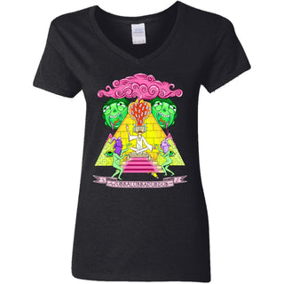 Rick And Morty Pyramid With Catchphrase Women V-Neck T-Shirt
