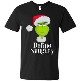 Dr. Seuss The Grinch Naughty Grinch Christmas Men V-Neck T-Shirt