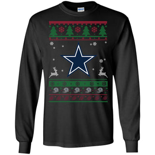 Dallas Cowboys Logo Football Teams Ugly Christmas Sweater Men Long SLeeve Shirt