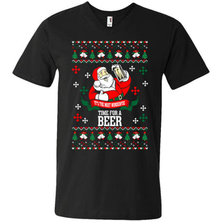 It's The Most Wonderful Time For A Beer Ugly Christmas Men V-Neck T-Shirt