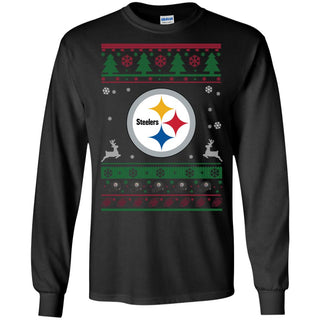 Pittsburgh Steelers Logo Football Teams Ugly Christmas Sweater Men Long SLeeve Shirt