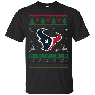 Houston Texans Logo Football Teams Ugly Christmas Sweater Men T-Shirt