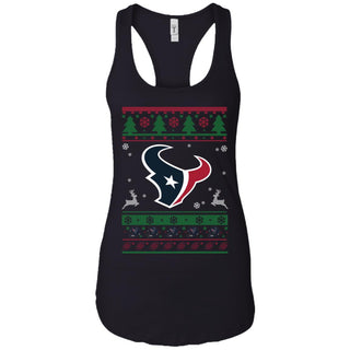 Houston Texans Logo Football Teams Ugly Christmas Sweater Women Tank