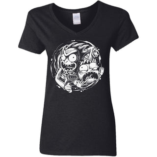 Rick And Morty Time Warp Travels Women V-Neck T-Shirt