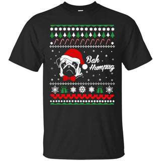 Bah Hum Pug Dog Christmas Men T-Shirt