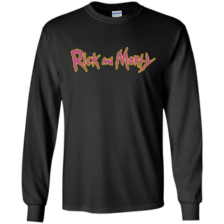 Rick And Morty Title Typography Shirt Men Long SLeeve Shirt
