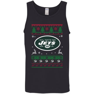 New York Jets Logo Football Teams Ugly Christmas Sweater Men Tank Top