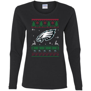 Philadelphia Eagles Logo Football Teams Ugly Christmas Sweater Women Long Sleeve Shirt