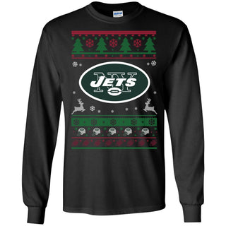 New York Jets Logo Football Teams Ugly Christmas Sweater Men Long SLeeve Shirt