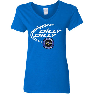 Dilly Dilly Baltimore Ravens Nfl Football Women V-Neck T-Shirt
