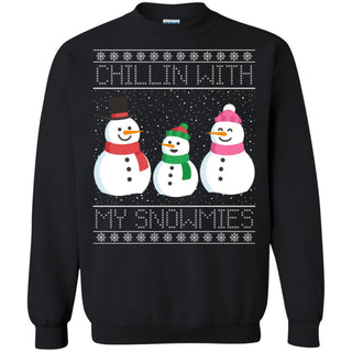 Chillin With My Snowmies Snowman Christmas Unisex Crewneck Pullover Sweatshirt