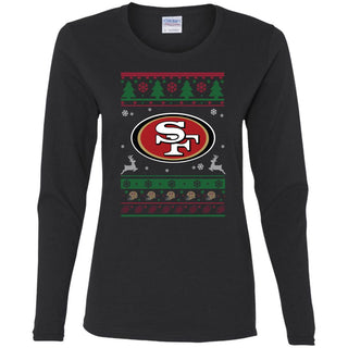 San Francisco 49ers Logo Football Teams Ugly Christmas Sweater Women Long Sleeve Shirt