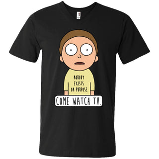 Rick And Morty Come Watch Tv Quote Men V-Neck T-Shirt