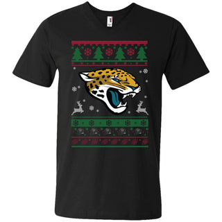 Jacksonville Jaguars Logo Football Teams Ugly Christmas Sweater Men V-Neck T-Shirt
