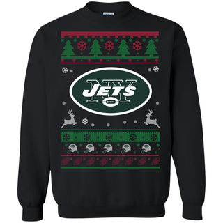 New York Jets Logo Football Teams Ugly Christmas Sweater Unisex Crewneck Pullover Sweatshirt